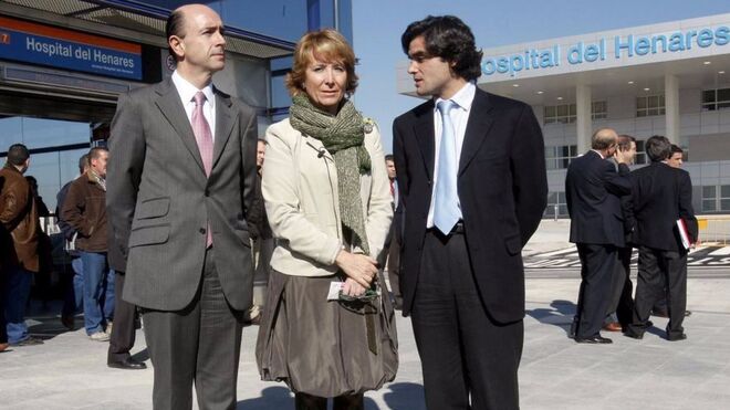 Manuel Lamela, Esperanza Aguirre, y Juan José Güemes, en una imagen de 2008.
