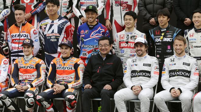 Los pilotos de Honda, en Motegi.