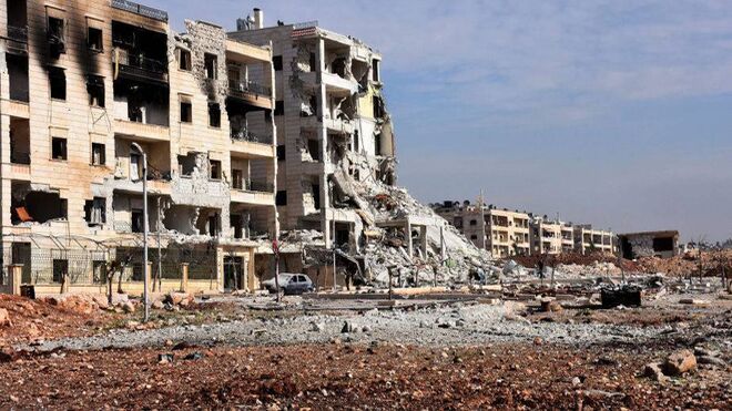 Edificios destruidos por los bombardeos en Alepo.