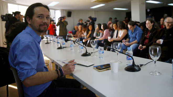 El líder de Podemos, pablo Iglesias, durante la primera reunión del Consejo Ciudadano Estatal.