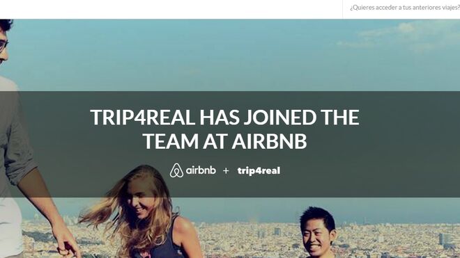 La web de Trip4real, cerrada tras la compra de Airbnb