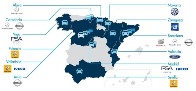 Mapa producción en España.