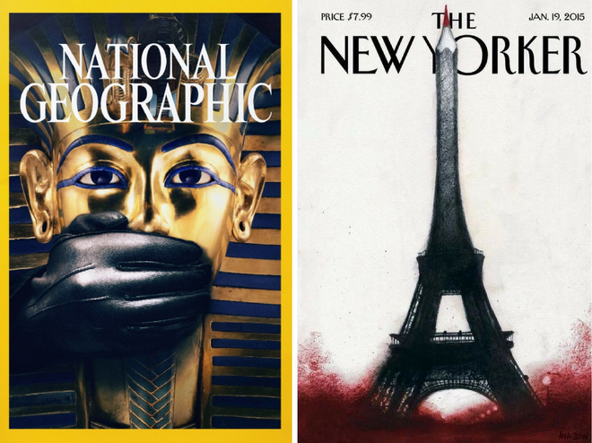 Portadas de National Geographic, de Javier Jaén,  y de The New Yorker, de Ana Juan