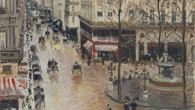 Rue Saint-Honoré por la tarde. Efecto de lluvia - Pissarro, Camille | Museo Thyssen-Bornemisza
