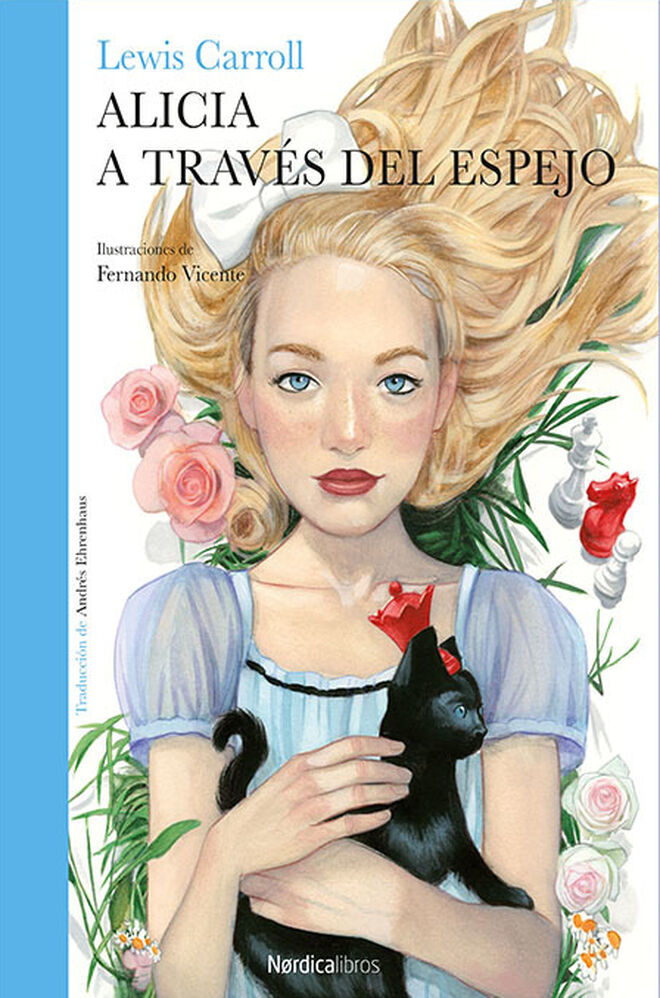 Un detalle de la portada de Alicia a través del espejo, ilustrada por Fernando Vicente.
