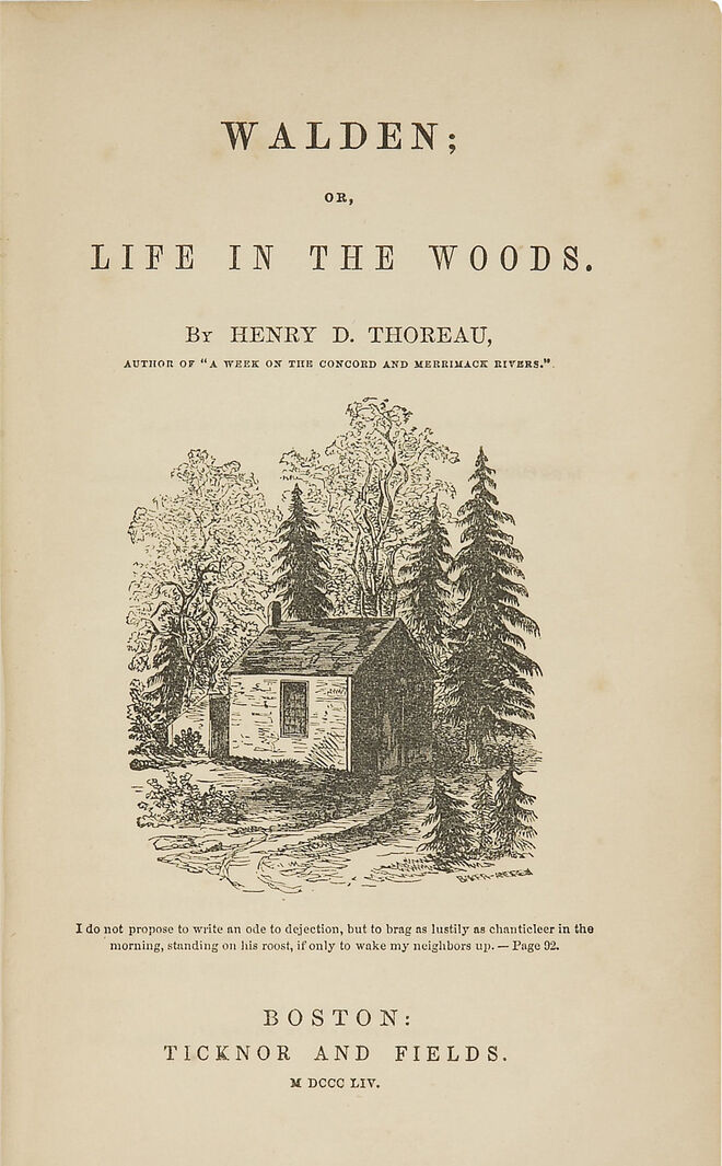 Un detalle de la portada de Walden, de Thoreau.