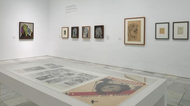 Un detalle de la exhibición dedicada al Guernica, en el Museo reina Sofía.