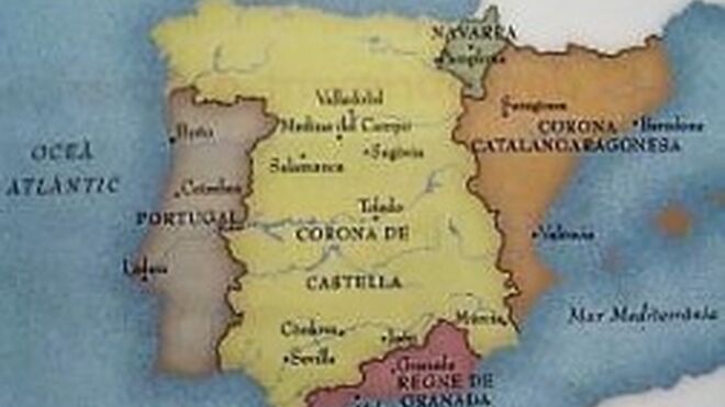 Mapa que ilustra la 'Corona Catalanoaragonesa'