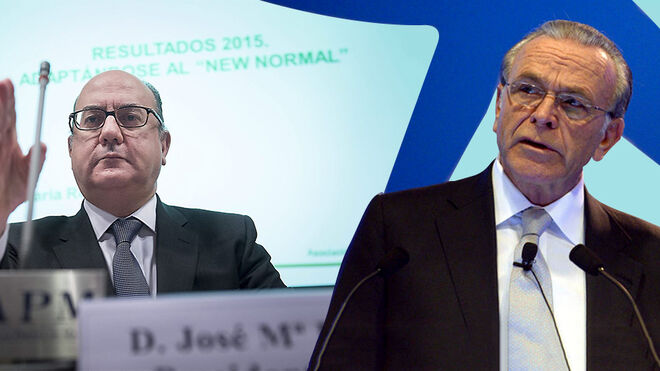 José María Roldán, presidente de la AEB, e Isidro Fainé, su homólogo en la Ceca.
