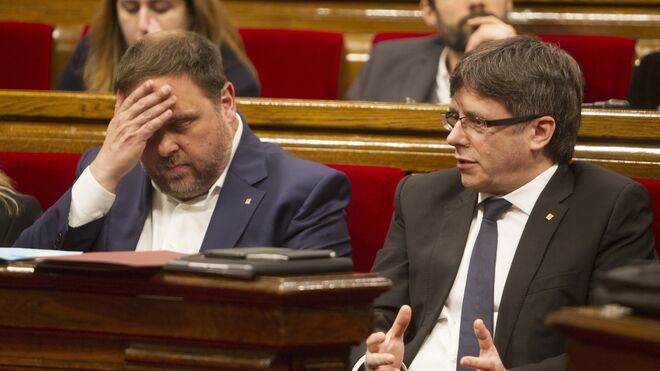 El expresidente de la Generalitat Carles Puigdemont (PDeCAT) y el exvicepresident Oriol Junqueras (ERC).