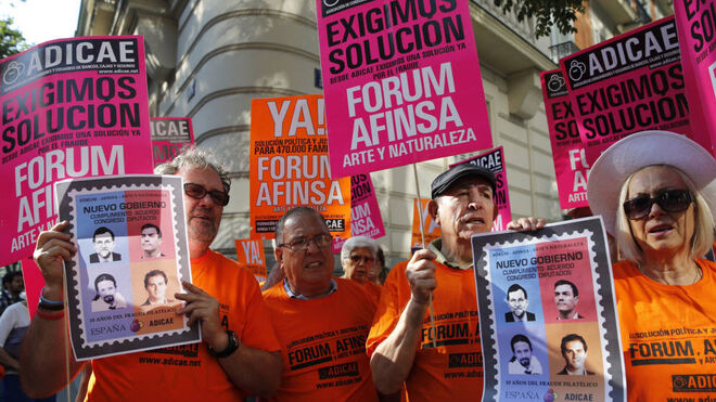 Manifestación de afectados de Afinsa y Fórum.
