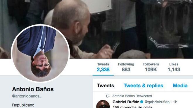 Perfil de Twitter de Antonio Baños el 27 de octubre