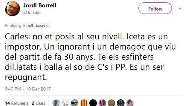 Tuit Jordi Borrell