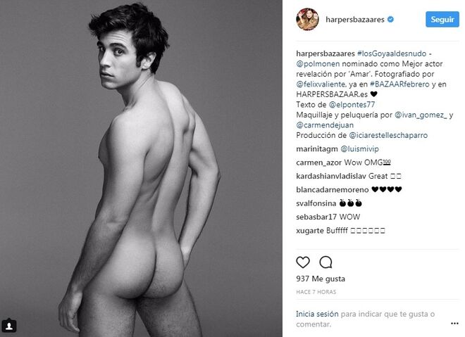 El actor Pol Monen posa desnudo para Harper's Bazaar.