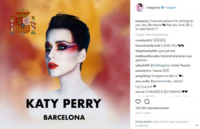 El anuncio del concierto de Katy Perry