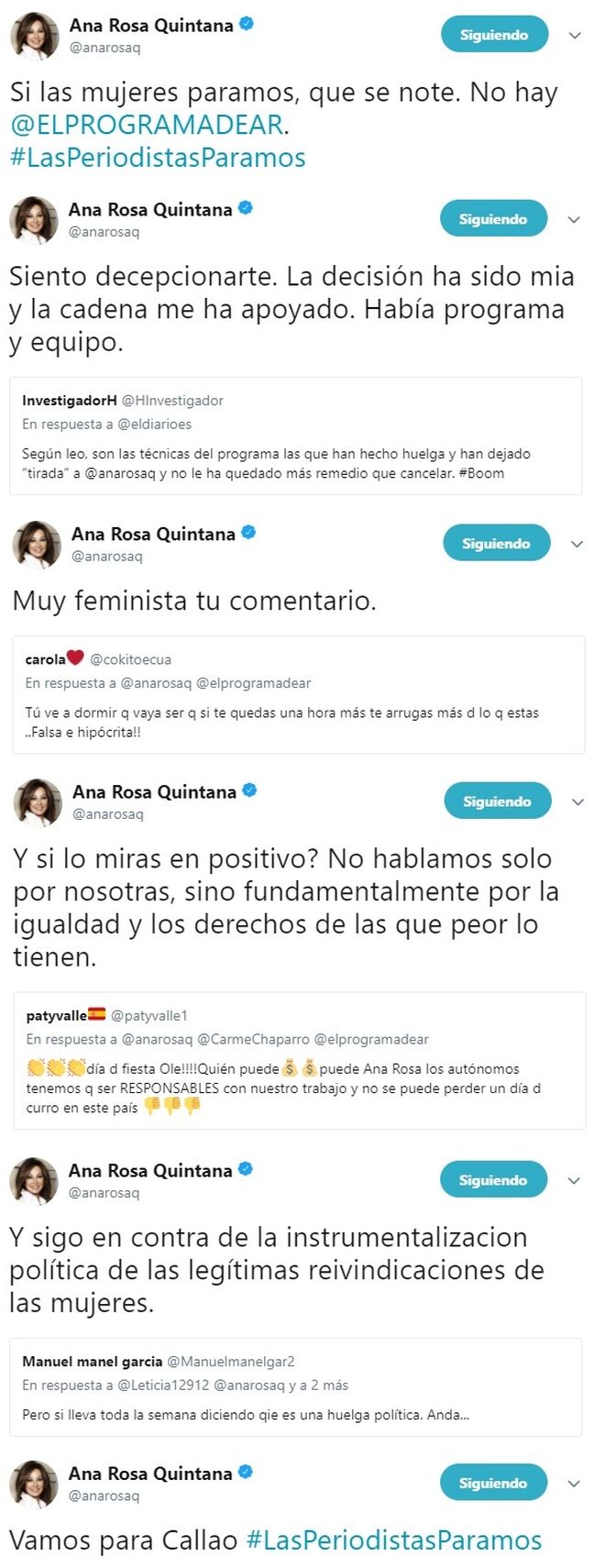 Ana Rosa se defiende de las críticas.