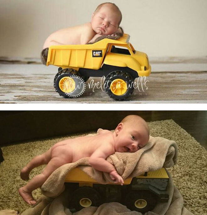 Bebé y camión