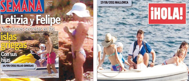 Letizia fue captada por los fotógrafos en bikini en 2011, en Mallorca.