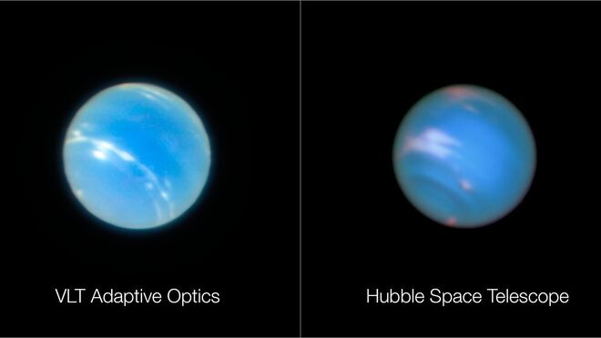 Neptuno desde el VLT y el Hubble