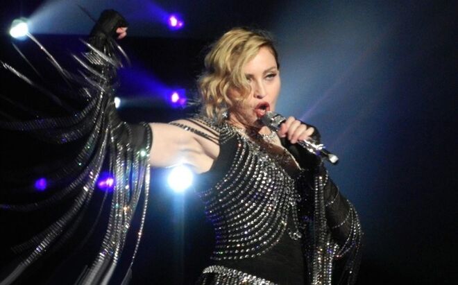 Madonna, durante una actuación