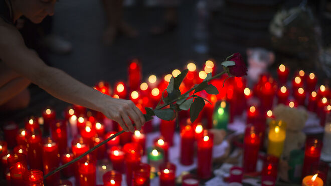 Imagen del homenaje a las víctimas del ataque en Barcelona.