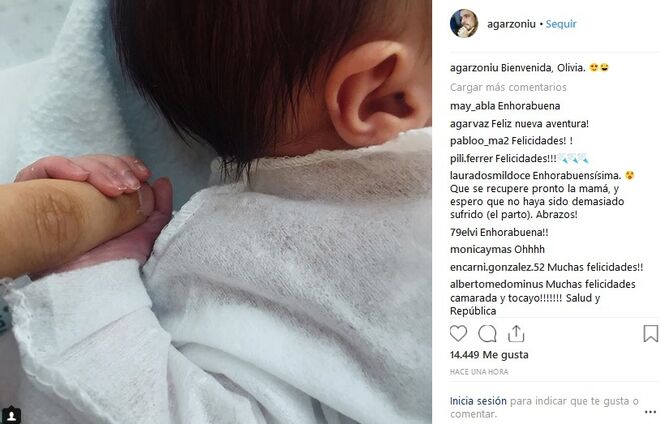 Alberto Garzón y Anna Ruiz han sido padres de una niña llamada Olivia.