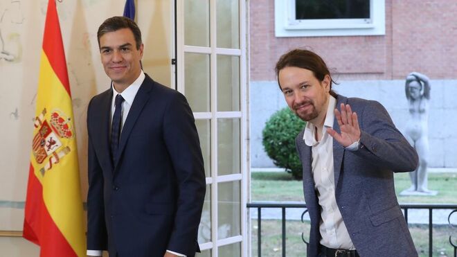 El presidente del Gobierno, Pedro Sánchez y el secretario general de Podemos, Pablo Iglesias.