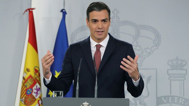 El presidente del Gobierno, Pedro Sánchez, durante su comparecencia tras el fallo del Supremo sobre las hipotecas