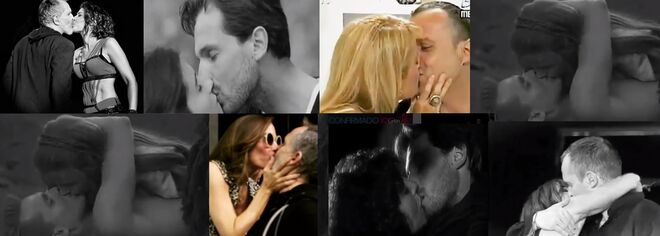 Miguel Bosé presumiendo de besos con diferentes mujeres conocidas.
