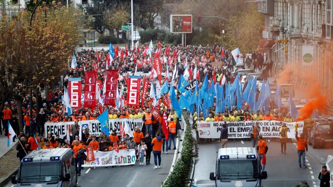 Manifestación en Coruña de los trabajadores de Alcoa.