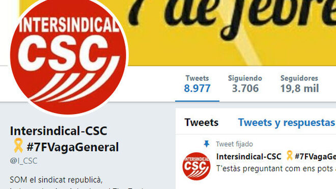 La Intersindical-CSC continúa llamando a la huelga en redes