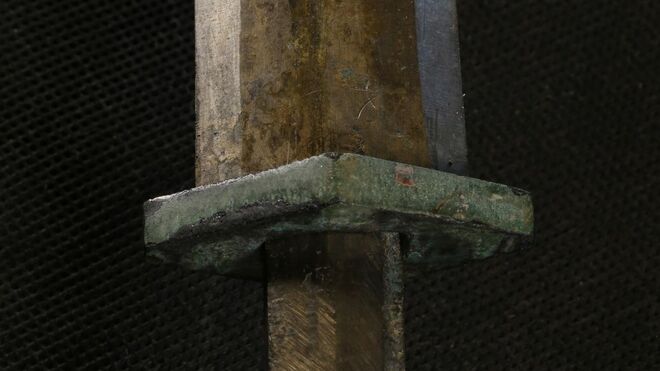 Detalle de una de las espadas de los guerreros de terracota