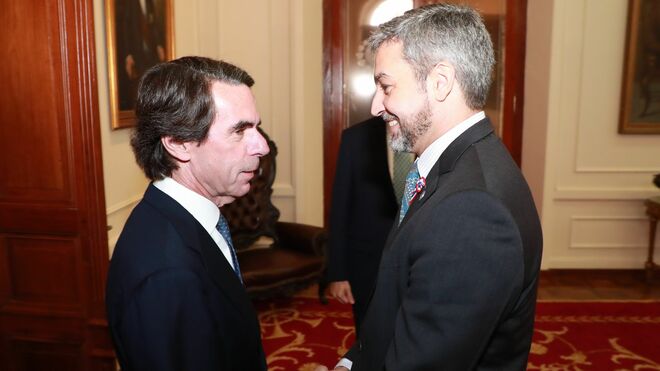 José María Aznar y el presidente de Paraguay, Marito Abdo