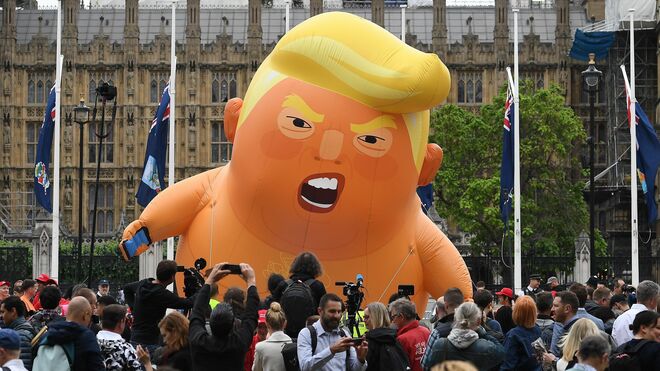 Imagen del globo gigante de Trump en Londres