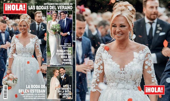 Primera foto de Belén Esteban vestida de novia en su boda con Miguel Marcos
