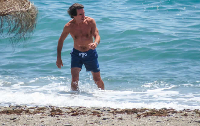 Aznar en las playas de Marbella en julio de 2019