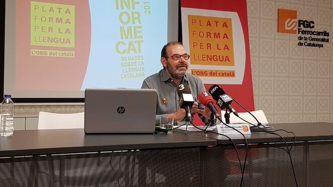 Òscar Escuder, presidente de Plataforma per la Llengua.