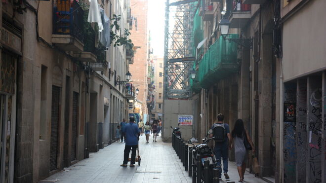 La calle Aurora de Barcelona este pasado viernes a última hora de la tarde