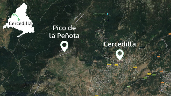 Mapa de la zona donde se busca a Blanca Fernández Ochoa.
