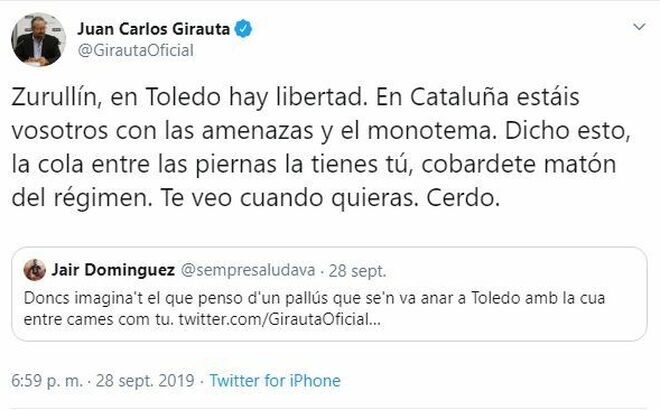 El enfrentamiento entre Juan Carlos Girauta y presentador de TV3.