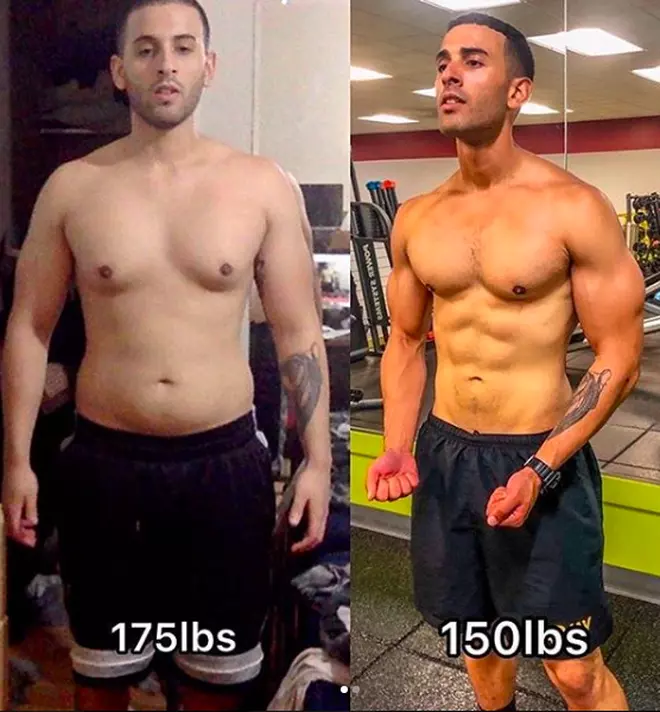 El antes y después de un hombre tras hacer la dieta de la serpiente