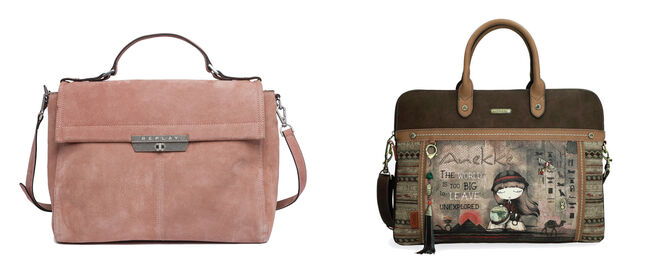REPLAY maletín rosa (PVP: 149€) // ANEKKE maletín estampado (PVP: 57.95€)