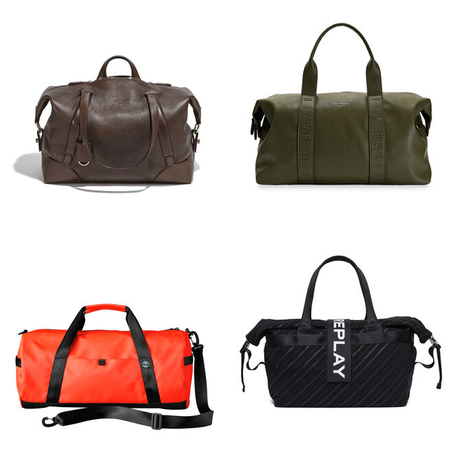 SALVATORE FERRAGAMO bolsa marrón (PVP: 2.400€) // TED BAKER bolsa verde (PVP: 195€) // TIMBERLAND bolsa naranja (PVP: 99€) // REPLAY bolsa negra (PVP: 159€)