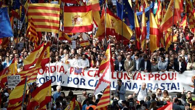 La manifestación en favor de la unidad de España de Barcelona, en imágenes