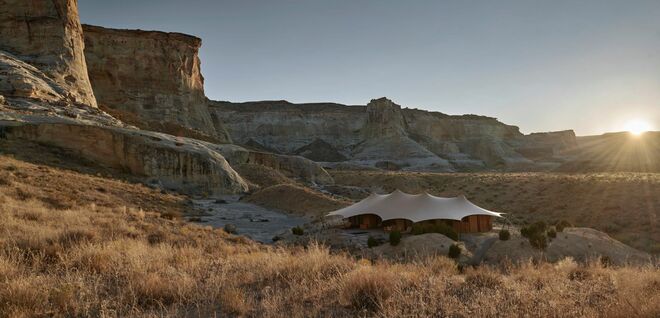 Campamento de 'glamping' en Camp Sarika (Utah).