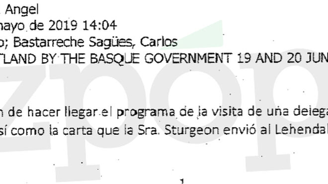 Consul mail after being informed of the organization of an official visit of the Basque Government.
