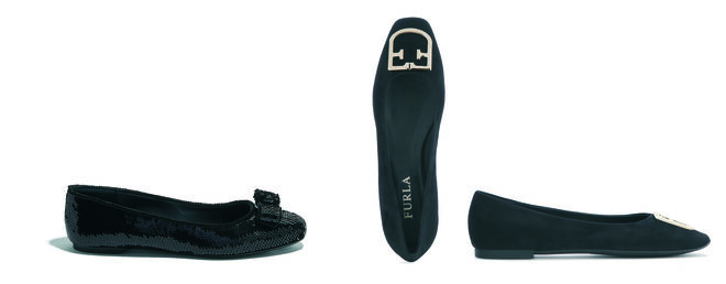 FERRAGAMO Zapato negro de tachuelas // FURLA zapato negro con hebilla PVP: 170€