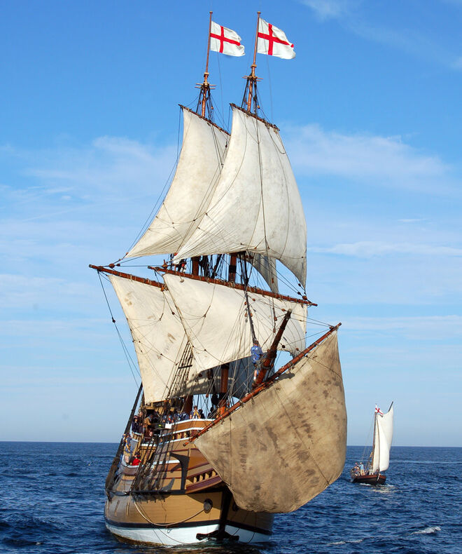 Reproducción del Mayflower.