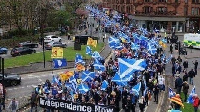 Manifestación independentista en Escocia, 2019