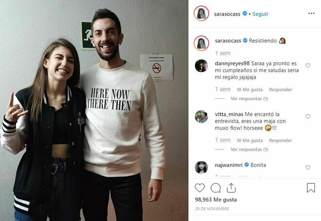 La rapera Sara Socas visitó el programa La resistencia el pasado 28 de noviembre.